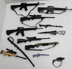 VTG Mixed Lot Gi Joe Others Action Figure weapons Knife Rifles Guns Accessories