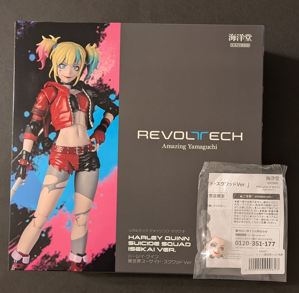 Kaiyodo Revoltech Amazing Yamaguchi Harley Quinn Suicide Squad ISEKAI Ver.&Bonus