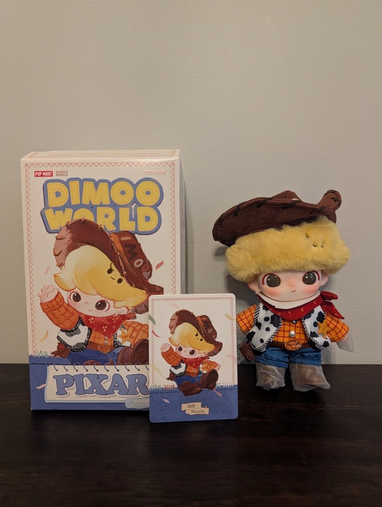 POP MART DIMOO WORLD × PIXAR Woody Vinyl Plush Pendant – US IN HAND