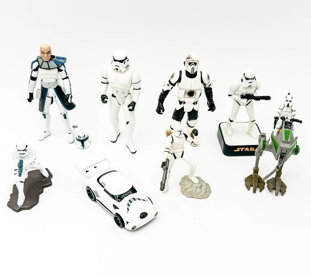 Star Wars Storm Trooper Clone Trooper Lot Rex Action Figures Plastic Die Cast