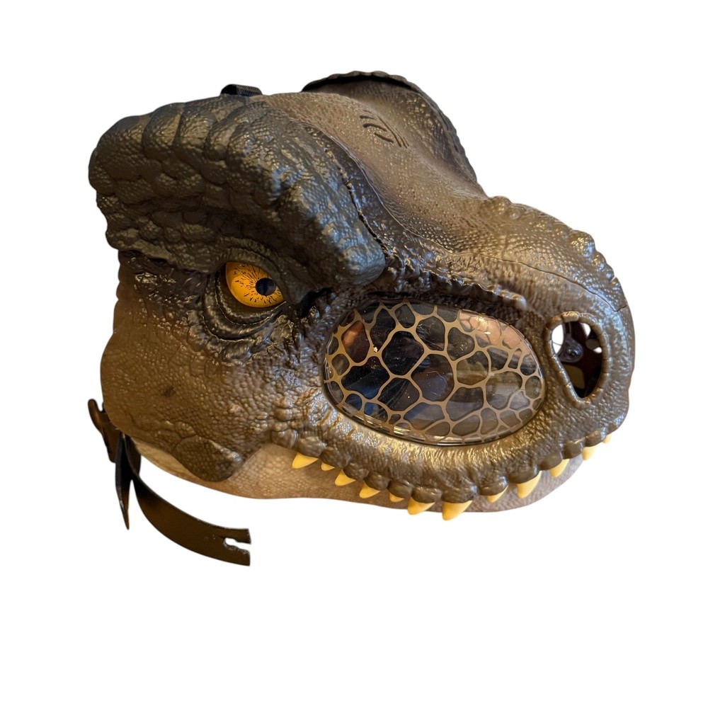 Jurassic World T-Rex Mask Kids One Size Brown Chomp ‘N Roar Electronic Toy Flaw