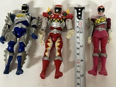 Lot Of 5 Power Rangers -Blue, Yellow, Pink, Green, Red