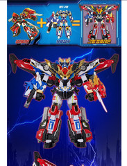 Metal Cardbot W HEAVY IRON + BLAION & BLUE COP W Grand Blue Leon Transform Robot