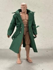 SU-RG-BTLTC-GN: 1/12 Green Wired Trench Coat for 6 inch action figure