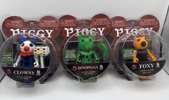 PIGGY 3.5” Lot Of 3 Roblox Figure: CLOWNY, DINOPIGGY & FOXY Exclusive DLC Code