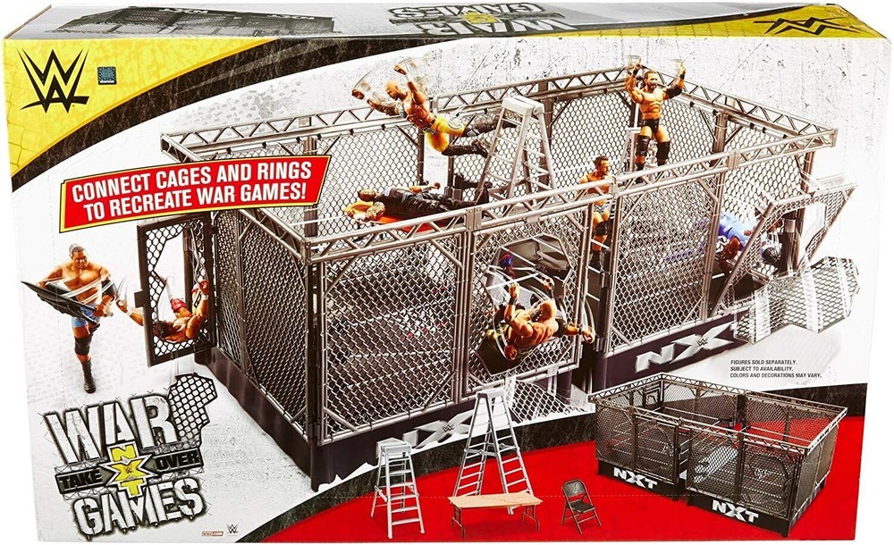 WWE War Games NXT Takeover Playset Breakable Dual Steel Cage Rings Survivor TLC