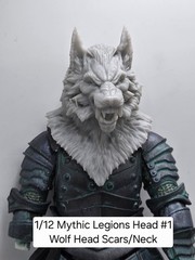 3d Printed WOLF/NECK Head#1 1.0 Scale For Mythic Legions 1/12 figure
