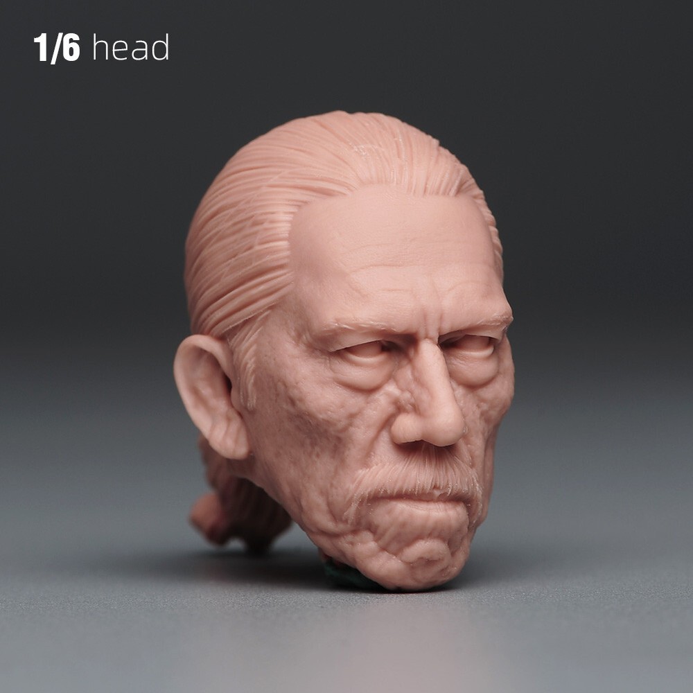 Unpainted 1:6 Danny Trejo Head Sculpt For 12″ Male Soldier Action Figure Body