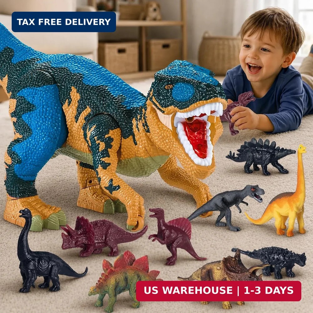 Dinosaur Toys for Boys Ages 3-8, Large Dinosaur T-Rex with Hidden Storage, Jumbo