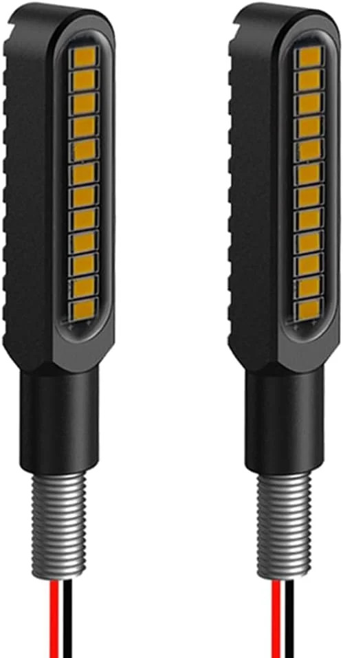 Waterproof Motorcycle Blinkers Indicator Turn Signal Amber Flowing Sequential Un