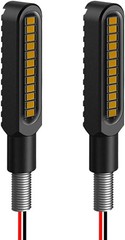 Waterproof Motorcycle Blinkers Indicator Turn Signal Amber Flowing Sequential Un