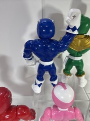 5 Mega Mighty Power Rangers Blue Black Red 10″ Action Figures Pink Green Ranger