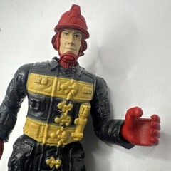 Chap Mei Fire Fighter Fireman Action Figure Black, Yellow Red Helmet 4″ Figurine
