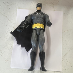 Batman Action Figure Cape Plastic Fabric Gray Black Yellow Comic Book Heroes