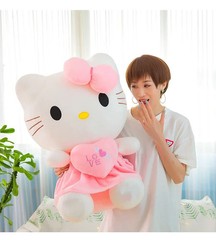 25cm Sanrio Hello Kitty Plush Toy – Kawaii Pink Cat Doll Birthday Gift for Girls