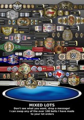 WWF ELITE SCALE Lot Of 4 Hand Made Wrestling Figure Belts 5.5 Inches Long