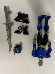 Blue & Black Power Rangerw/ Removable Helmet & Armor, Sword Weapon, samurai