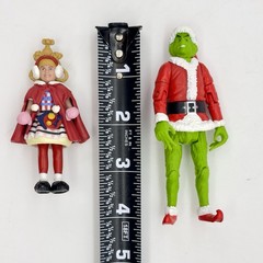 2000 Playmates Articulated Grinch & Cindy Lou Who Mini Figures GUC SHIPS FAST!
