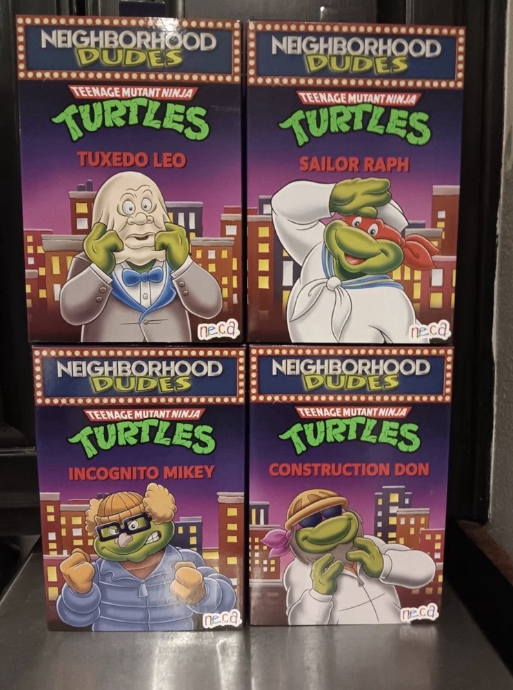 NECA TMNT Neighborhood Dudes DON Incognito MIKEY Tuxedo LEO Sailor RAPH Turtles