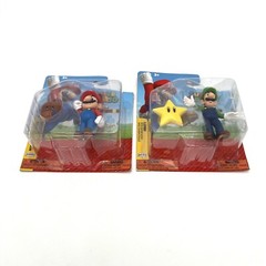 Super Mario Figures Raccoon Mario & Luigi with Super Star NEW