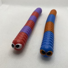 2 x Bonkers SLITHER.IO Bendable Worms ~ 14cm