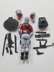 Gi Joe Black Major Snake Eyes Cobra Invasor Red And Gray Trooper Figure 3.75
