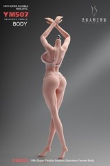 YM507 1/6 Big Bust Slender Waist Muscular Female Body Pale+Details 12” Figure