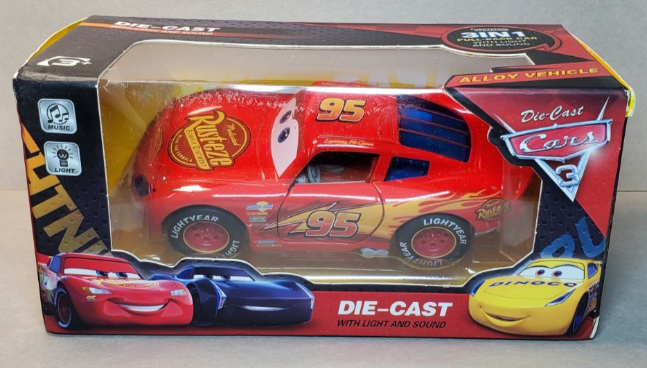 Disney Pixar Cars 3 Lightning McQueen Diecast 5 Inches Lights Sounds Doors Open