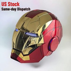 New Iron Man Gold MK5 Helmet Electronic Voice Activated Open&Close Mask Autoking