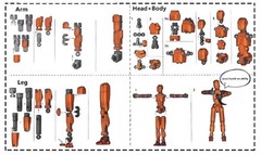 T13 Action Figure Set (Assembly Completed), 3D Printed Multi-Jointed, Titan 13 A