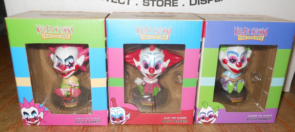Complete Set of All 3 Killer Klowns from Outer-Space Dash Dancer Bobbleheads NIB