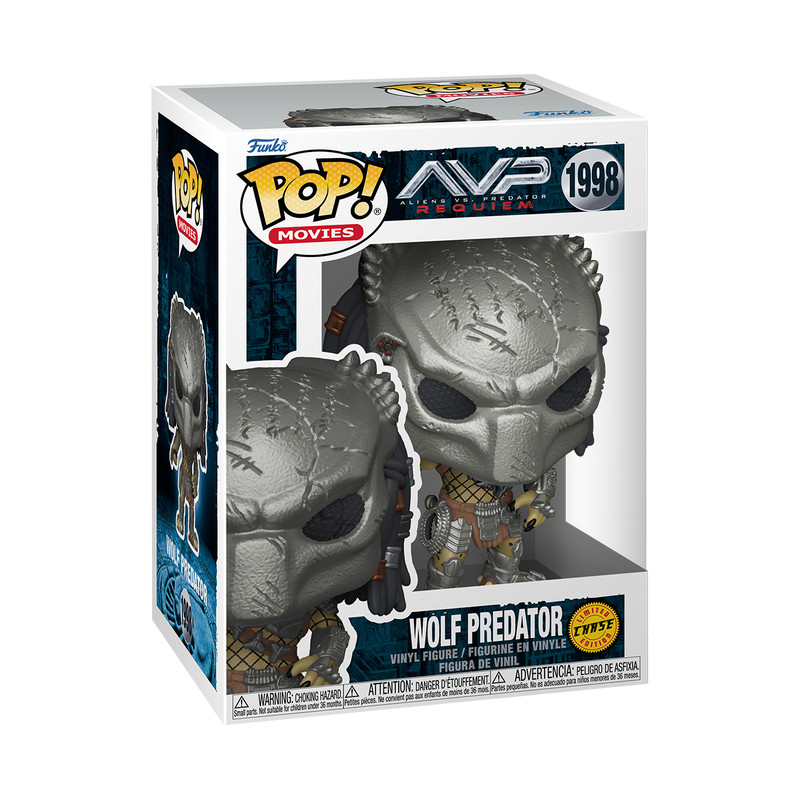 Funko Pop Movies 1998 Aliens Vs Predator Requiem Wolf Predator Figure CHASE Case