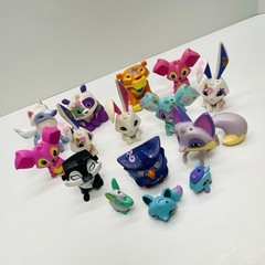 Lot of 15 ANIMAL JAM Figures WildWorks Jazwares PANDA, TIGER, WOLF, FOX, OWL +