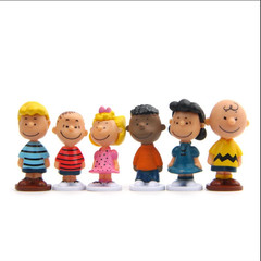 12pcs Japan Anime Peanuts Snoopy Charlie Sally Woodstock Mini Figure Model Toys