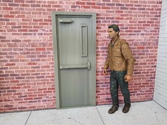 Man Door Model Prop 1/10 Scale Shop Garage Display Diorama Dollhouse Accessory