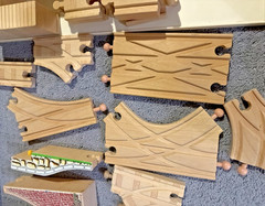 108 Piece Lot Thomas The Train Wooden Tracks Road Risers