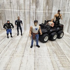 Lot Of 5 Rambo Action Figures & Defender Assault JEEP 6×6 Coleco 1985 VTG Rare