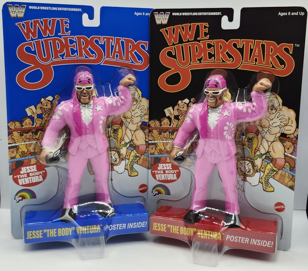 WWE SUPERSTARS JESSE “THE BODY” VENTURA BLUE & BLACK CHASE CARDS Mattel LJN MOC