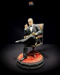 Hand-Painted Mafia Boss Godfather Style Resin Statue – Crime Lord Figurine Desk