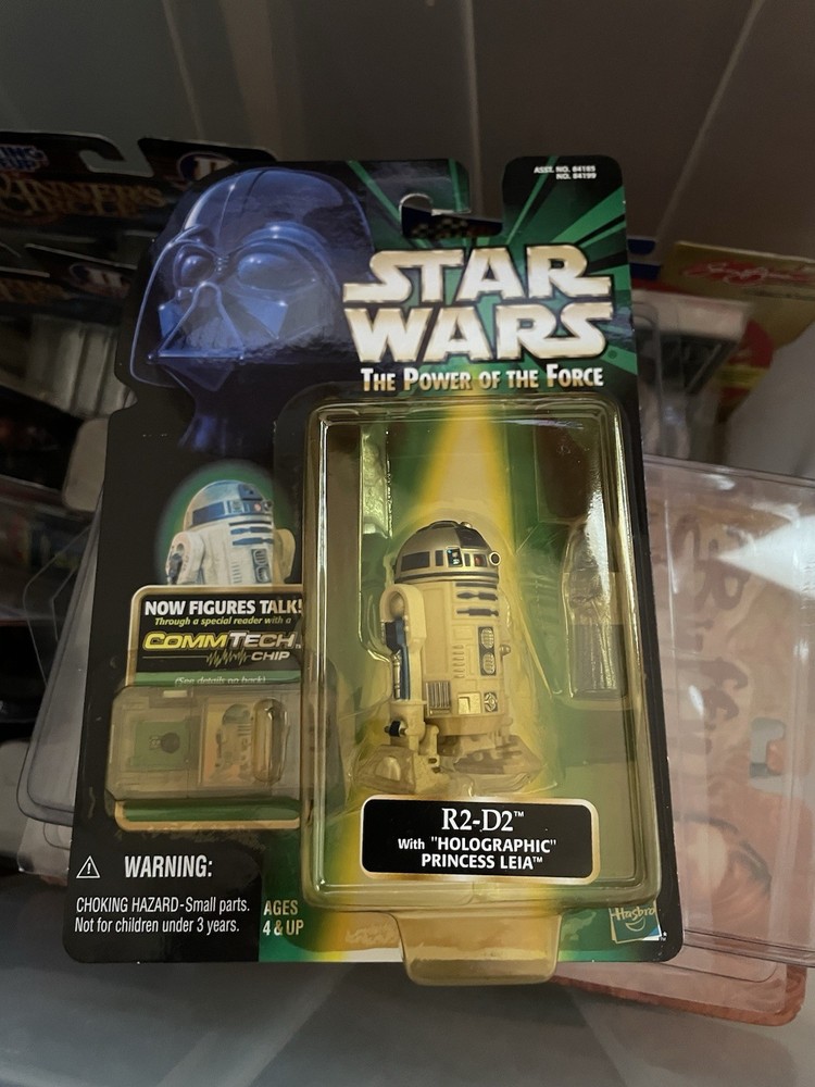 Star Wars POTF2 R2-D2 Action Figure CommTech Chip Holographic Princess Leia New