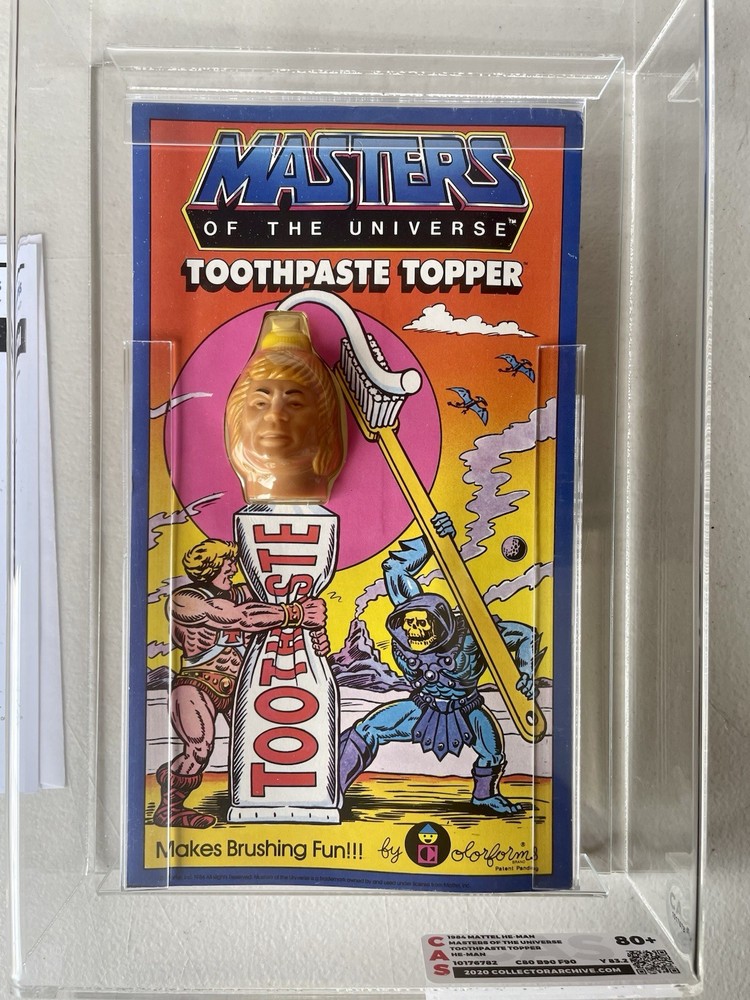 Masters of the universe 1984 HE-MAN Toothpaste topper vintage motu 1983