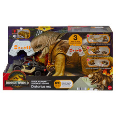 Jurassic World Rebirth Track N Chomp Distortus Rex & Vehicle Dinosaur Toy