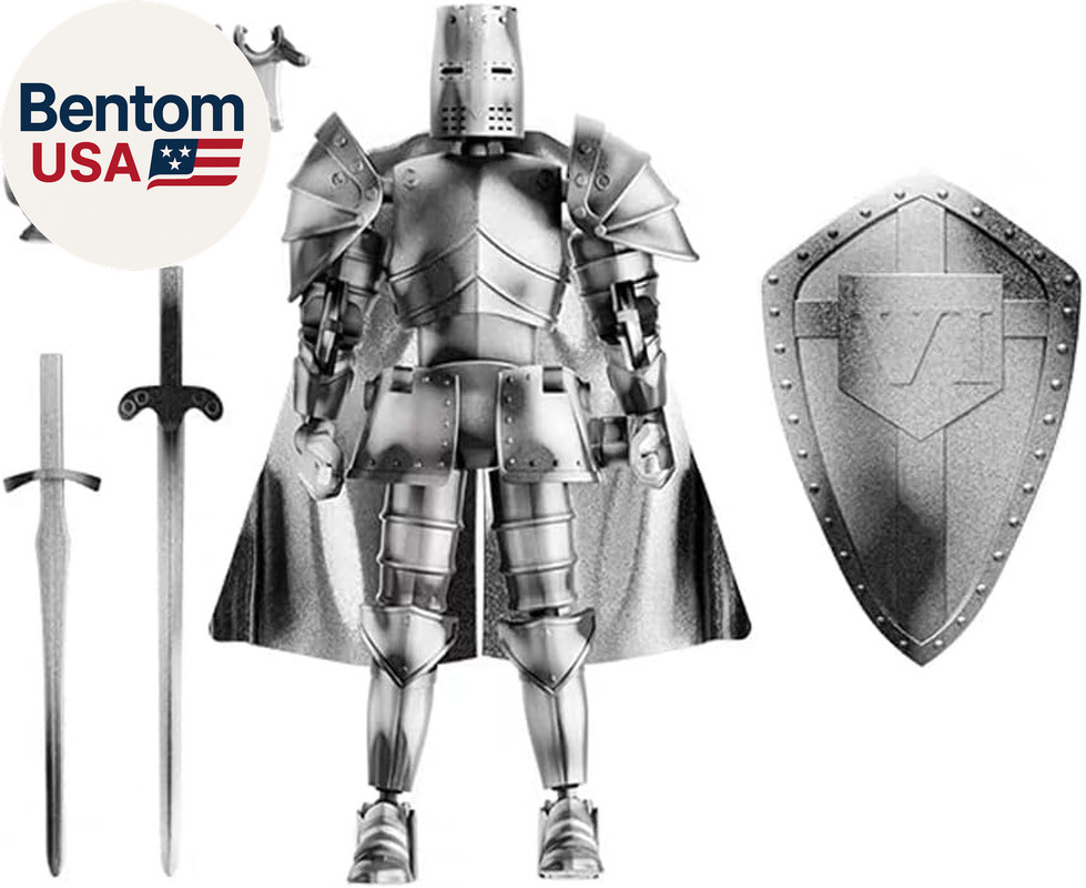 Medieval Action Figures,Knight Armor Action Figure,Multi-Jointed Movable Robot M
