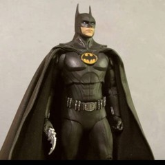 Custom Batman Returns Mcfarlane 1989 Keaton Leather Wired Cape 1/10 NOT fIGURE