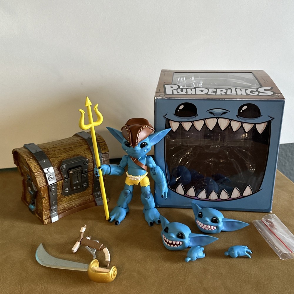Plunderlings Raider Fwush + EXTRAS Action Figure Lone Coconut 1/12 Blue 4″