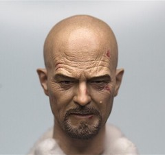 1/6 Scale Wounded Bryan Cranston Mr. White Head Carving Sculpt Model Toys