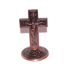 Christian gift pack in a special gift box – Bronze /Golden table Crucifix