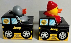 Jeep Branded 2″ Ducks in Paper Jeep 4×4 Box Set Of 8 W/ Some UV Reflective *READ