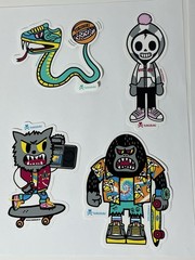 Tokidoki Vinyl Sticker Set of 4 Skateboarding Sports New
