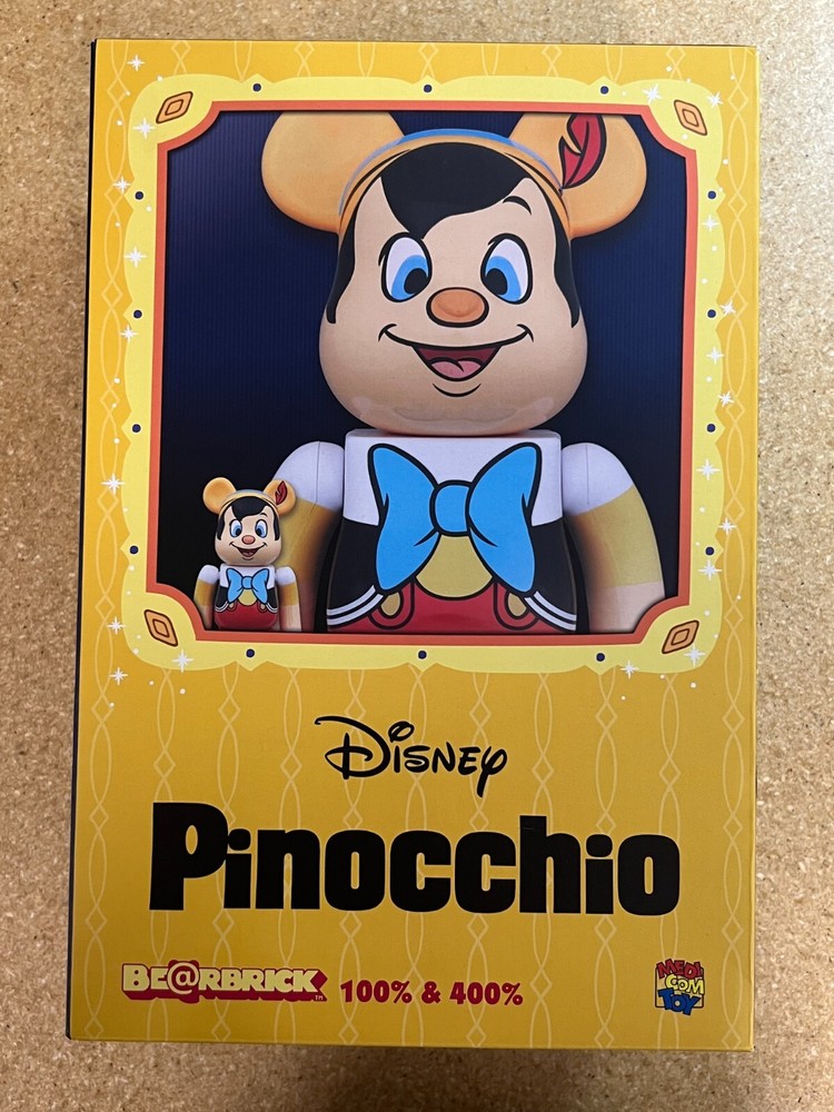 Medicom Toy Disney Pinocchio Bearbrick 100% and 400% Figure Set